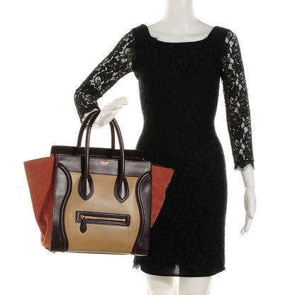 Celine Smooth Calfskin Suede Mini Tri-Color Luggage Beige 2 of 8
