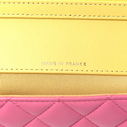 Chanel Lambskin Quilted Glasses Case With Chain Pink Yellow 6 of 11