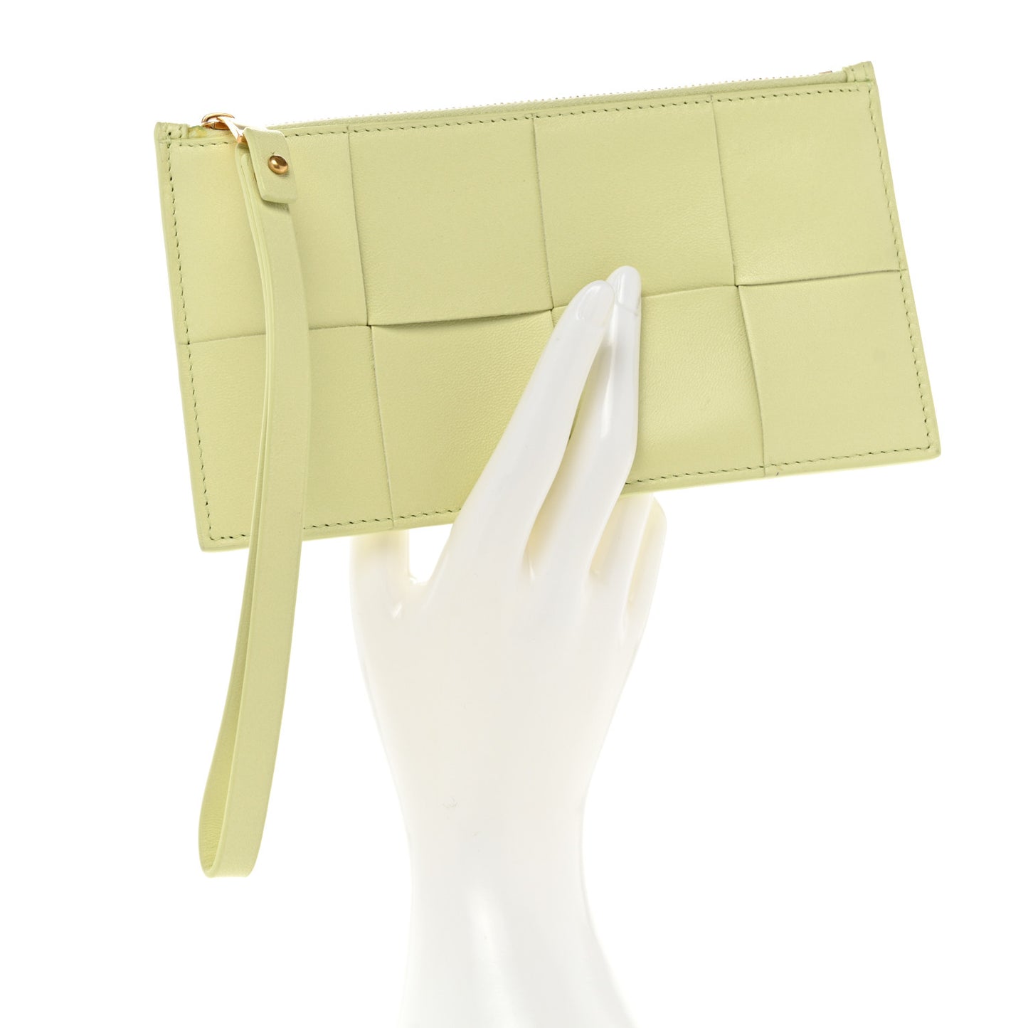 Lambskin Maxi Intrecciato Bill Pouch Lemon Washed
