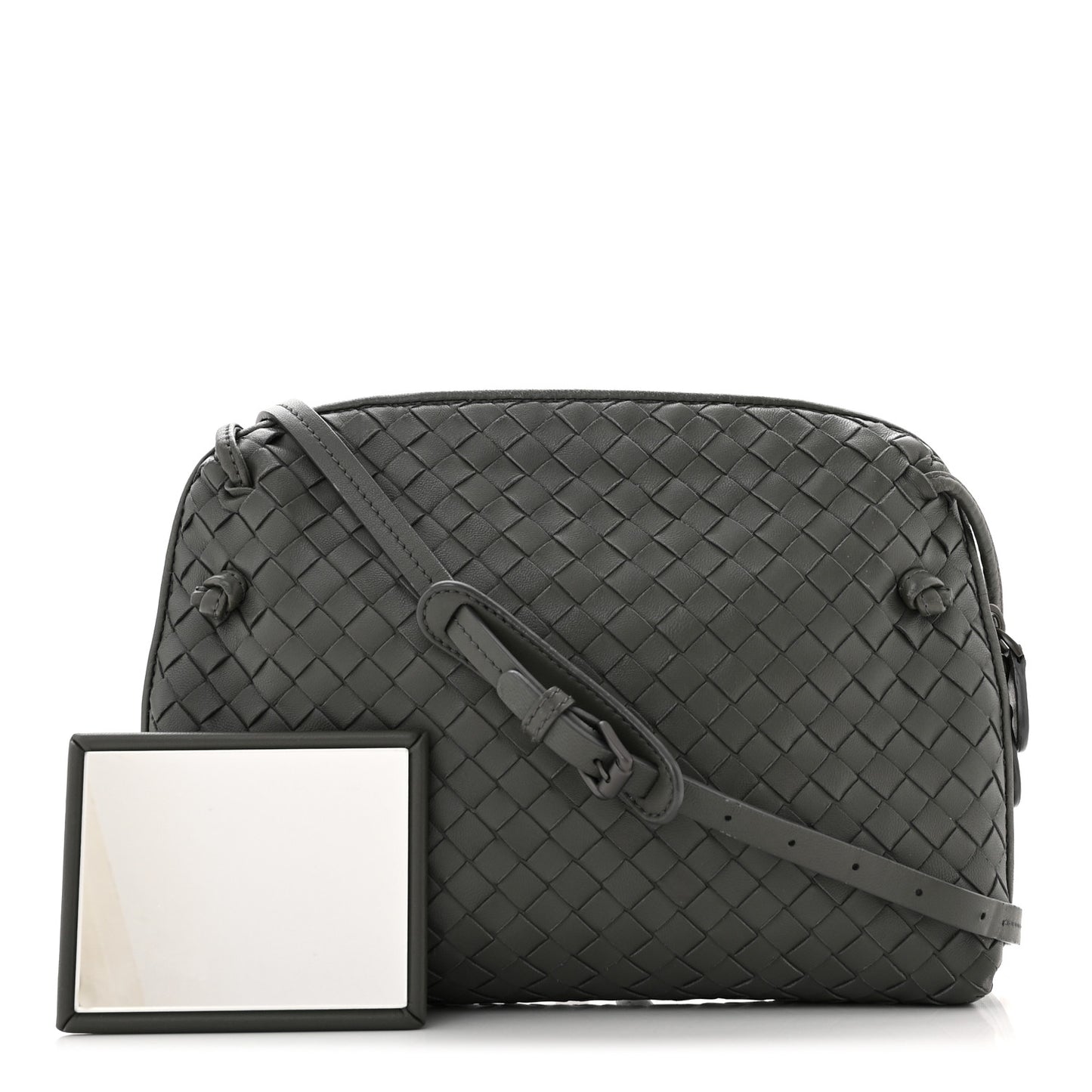 Nappa Intrecciato Nodini Crossbody Messenger New Light Grey