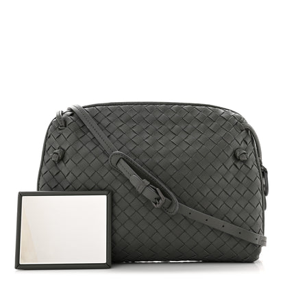 Bottega Veneta Nappa Intrecciato Nodini Crossbody Messenger New Light Grey 1 of 11