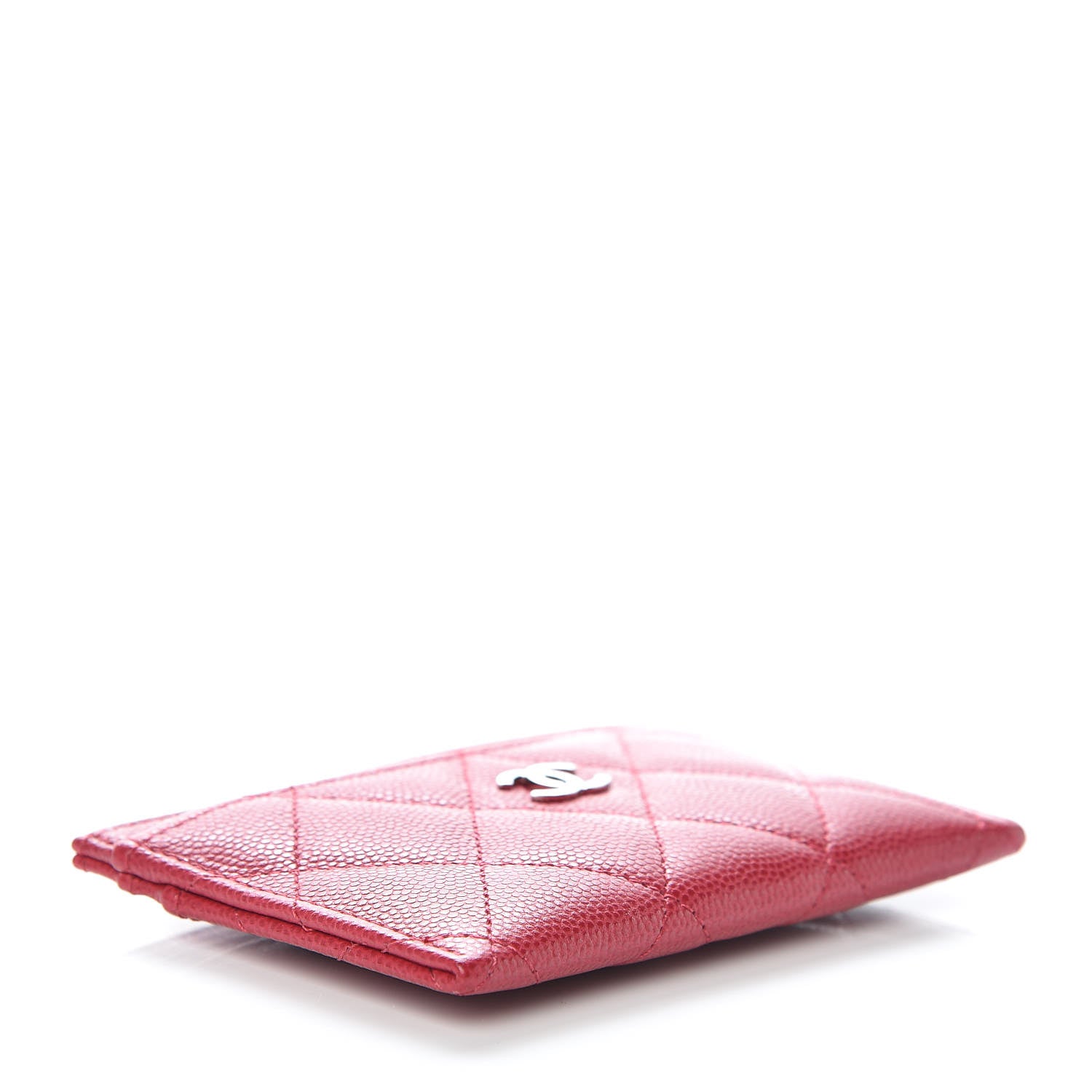 Chanel Caviar Quilted Card Holder Dark Pink 4 of 10