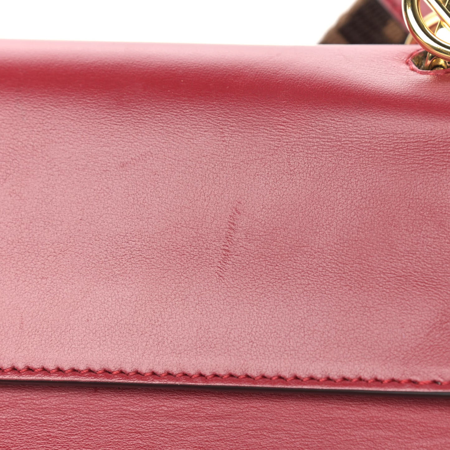 Vitello Century F is Fendi Bi-Color FF 1974 Embossed Kan I Shoulder Bag Fragola Maya Black