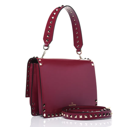Valentino Garavani Vitello Rockstud Top Handle Shoulder Bag Cerise 4 of 11