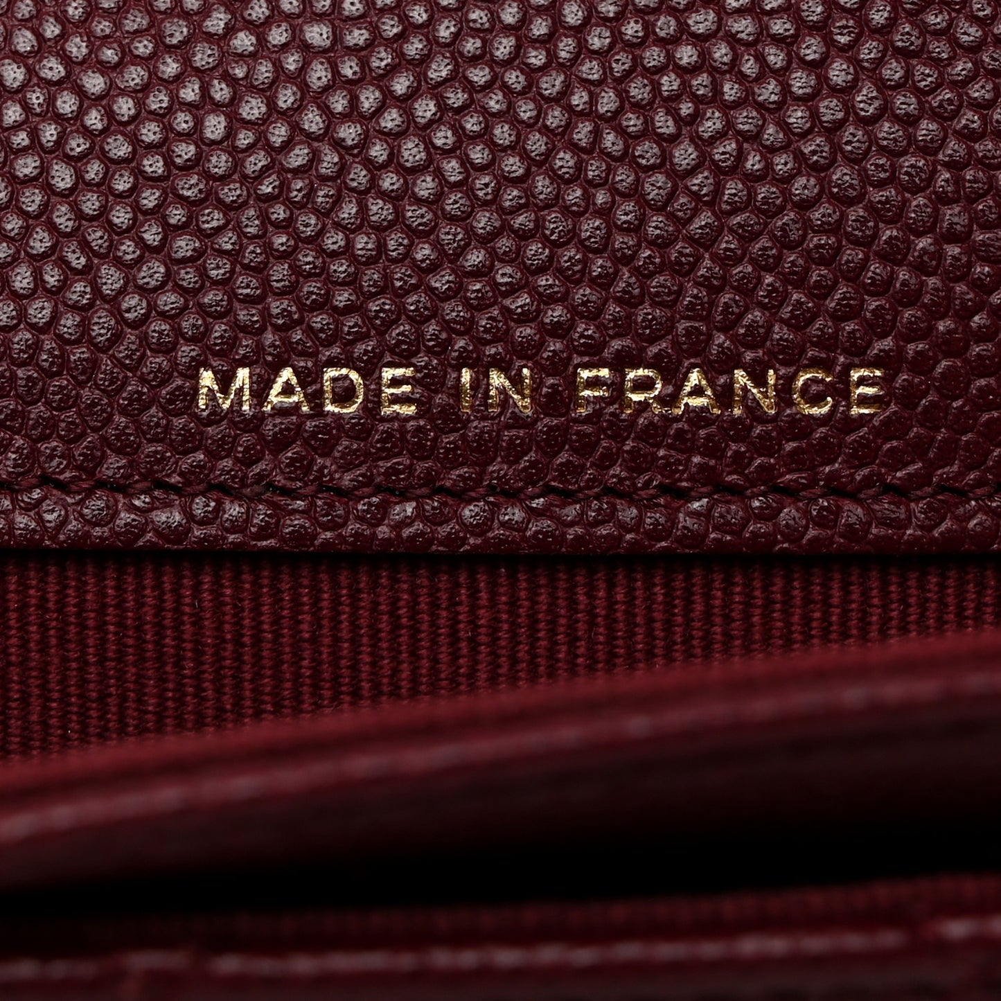 Caviar Quilted Flap Card Holder Wallet Burgundy