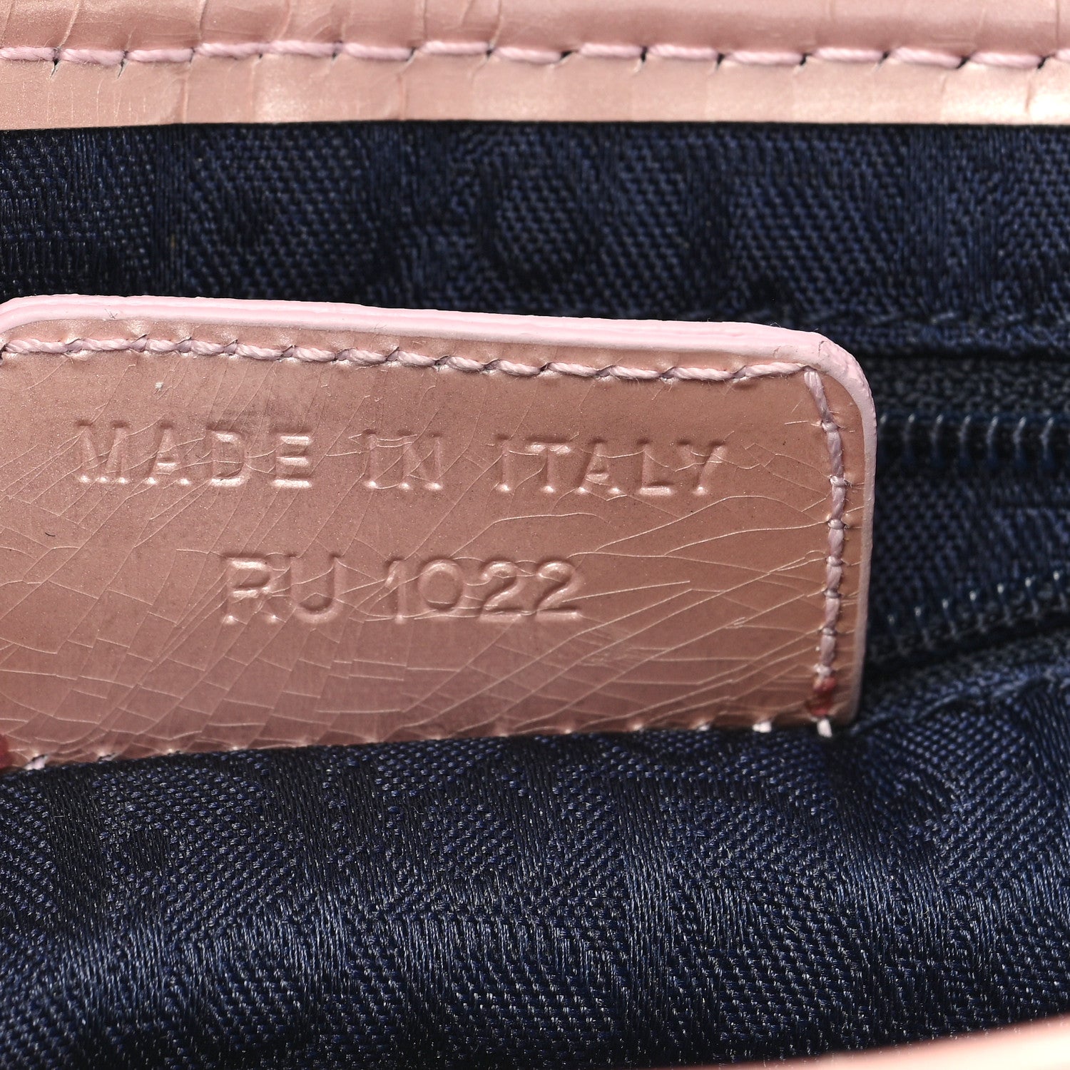 Christian Dior Patent Denim Jeans Saddle Bag Blue Pink 7 of 11