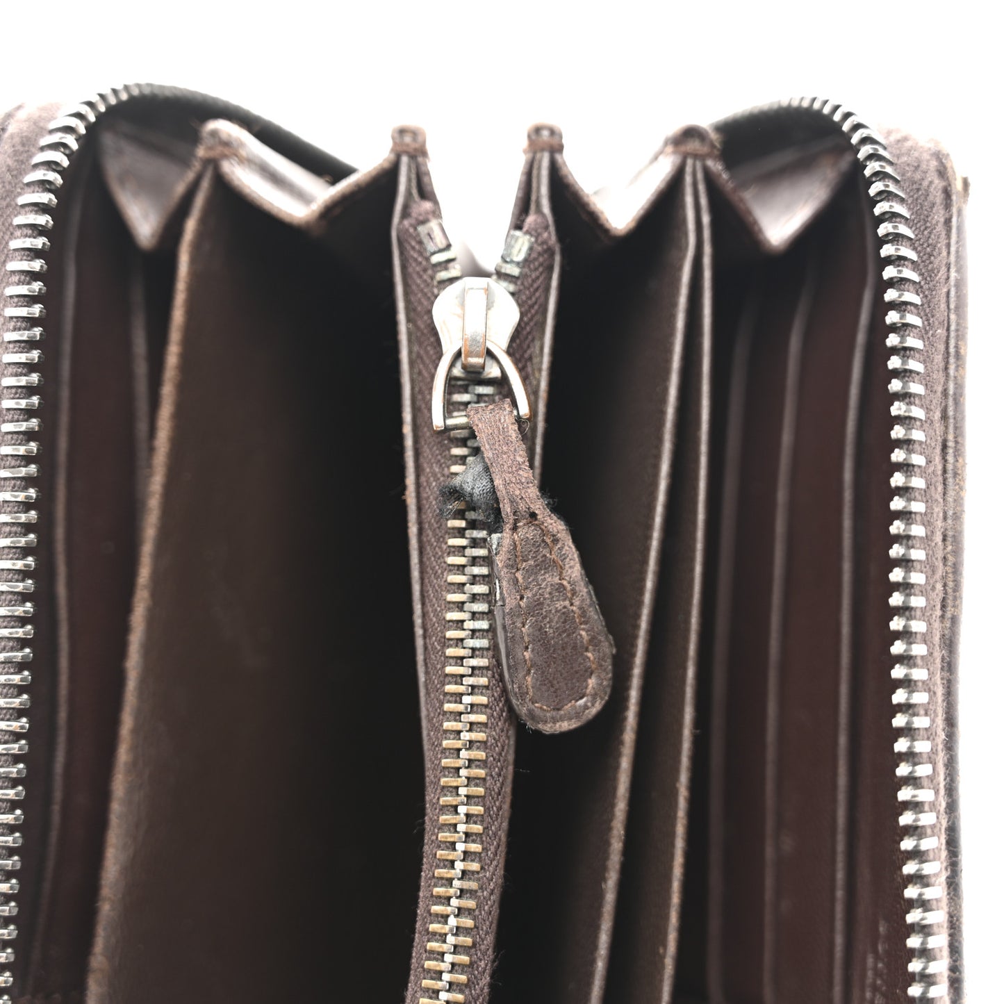 Nappa Intrecciato Zip Around Wallet Ebano