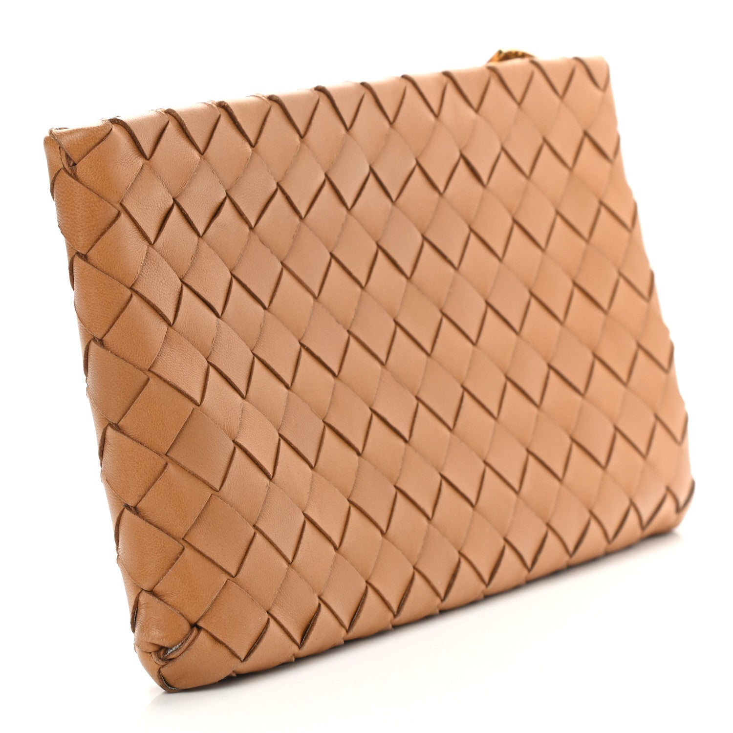 Bottega Veneta Nappa Intrecciato Small Zip Pouch Caramel 3 of 7
