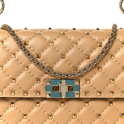 Valentino Garavani Nappa Medium Rockstud Spike Shoulder Bag Soft Noisette 8 of 10