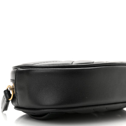 Gucci Calfskin Matelasse GG Marmont Belt Bag 85 34 Black 10 of 11