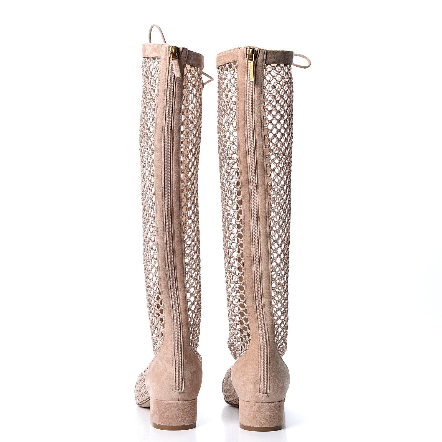 Christian Dior Suede Resille Naughtily-D 30mm Tall Boots 37 Nude 5 of 10