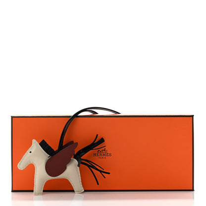 Hermes Milo Lambskin Grigri Rodeo Pegase Horse Bag Charm PM Nata Rouge H Black 5 of 5