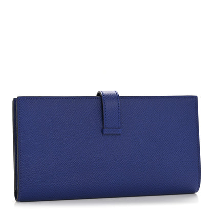 Hermes Epsom Bearn Gusset Wallet Bleu Electrique 3 of 7