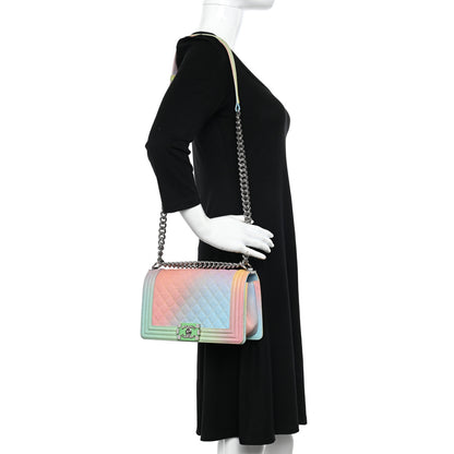 Chanel Caviar Quilted Medium Cuba Rainbow Boy Flap Multicolor 2 of 11