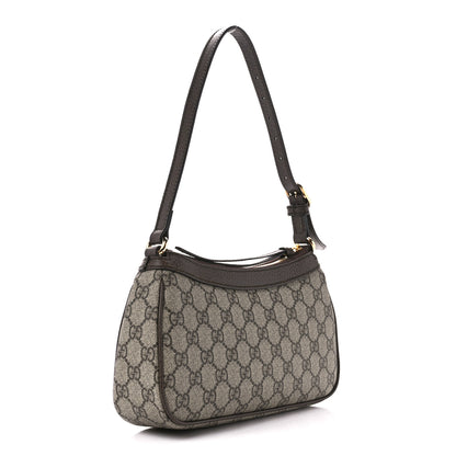 Gucci GG Supreme Monogram Textured Dollar Calfskin Small Ophidia Hobo Beige Ebony New Acero 3 of 12