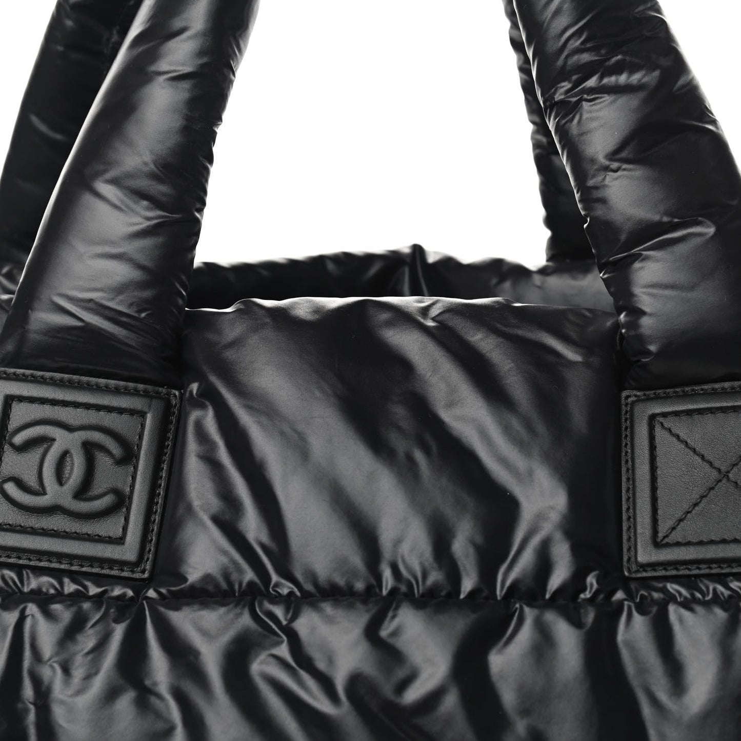 Nylon Quilted Coco Cocoon Reversible Tote Black