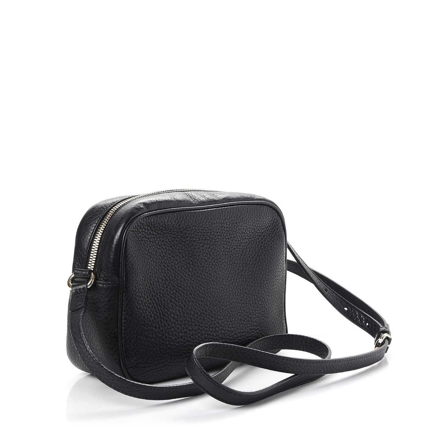 Pebbled Calfskin Small Soho Disco Bag Black