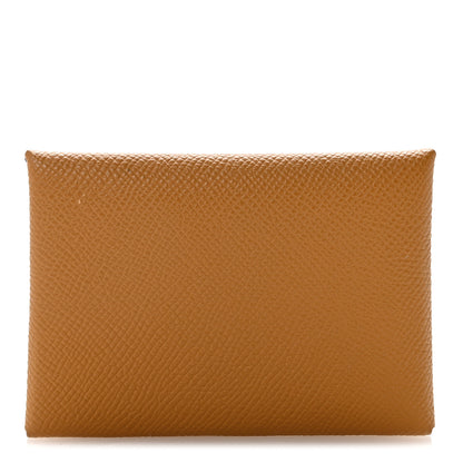 Hermes Epsom Calvi Duo Card Case Biscuit 1 of 10