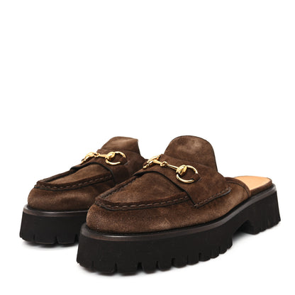 Gucci Suede Horsebit Platform Mules 39.5 Washed Brown 4 of 10