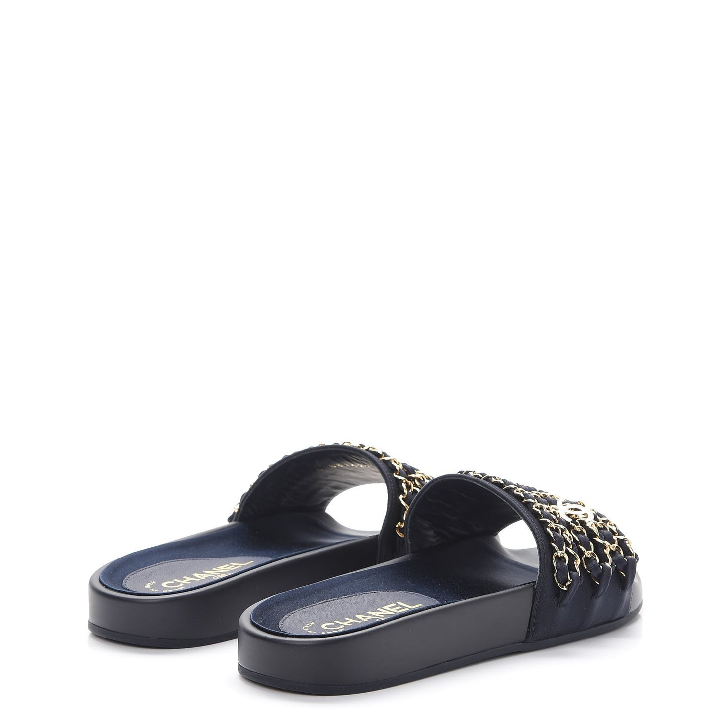 Nylon Chain Flat Sandals 36 Marine