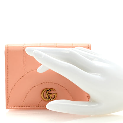 Gucci Calfskin Vertical Ring Matelasse GG Marmont Card Case Wallet Peachy Chic 2 of 6