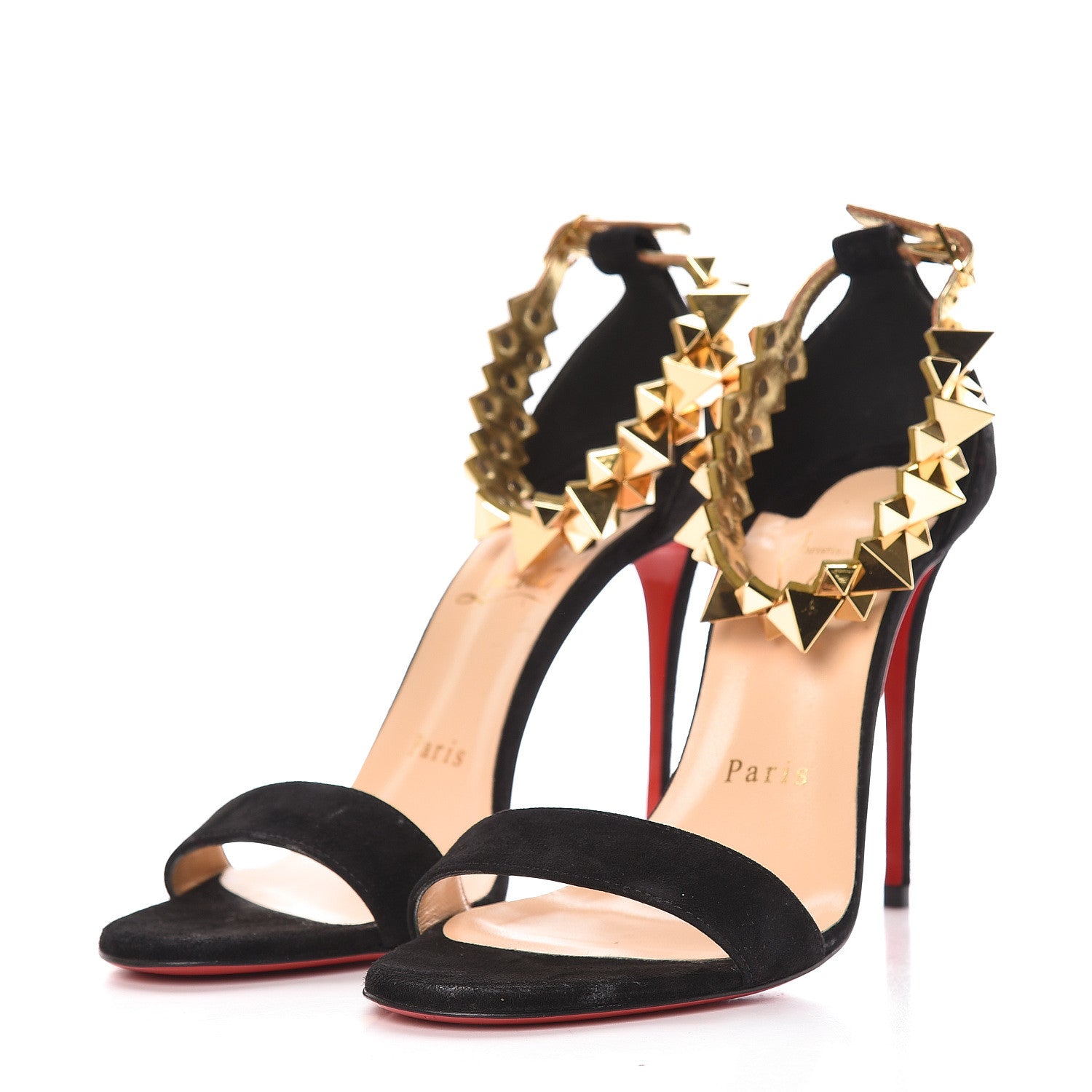 Christian Louboutin Veau Velours Planetava Spike Sandals 36 Black 3 of 13