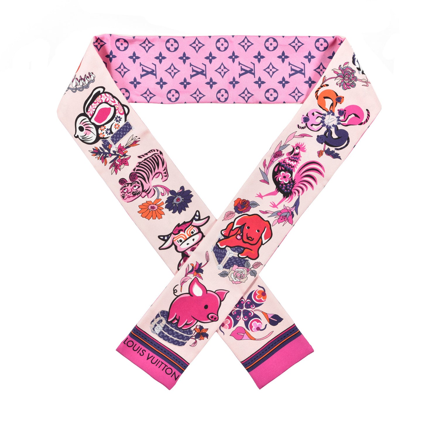 Silk Monogram Superstition Bandeau Rose