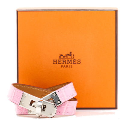 Hermes Matte Alligator Kelly Double Tour Bracelet 5P Pink 6 of 6