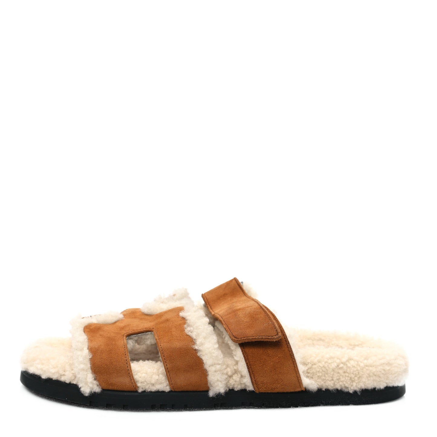 Suede Goatskin Woolskin Womens Chypre Sandals 39 Brun Fume Ecru