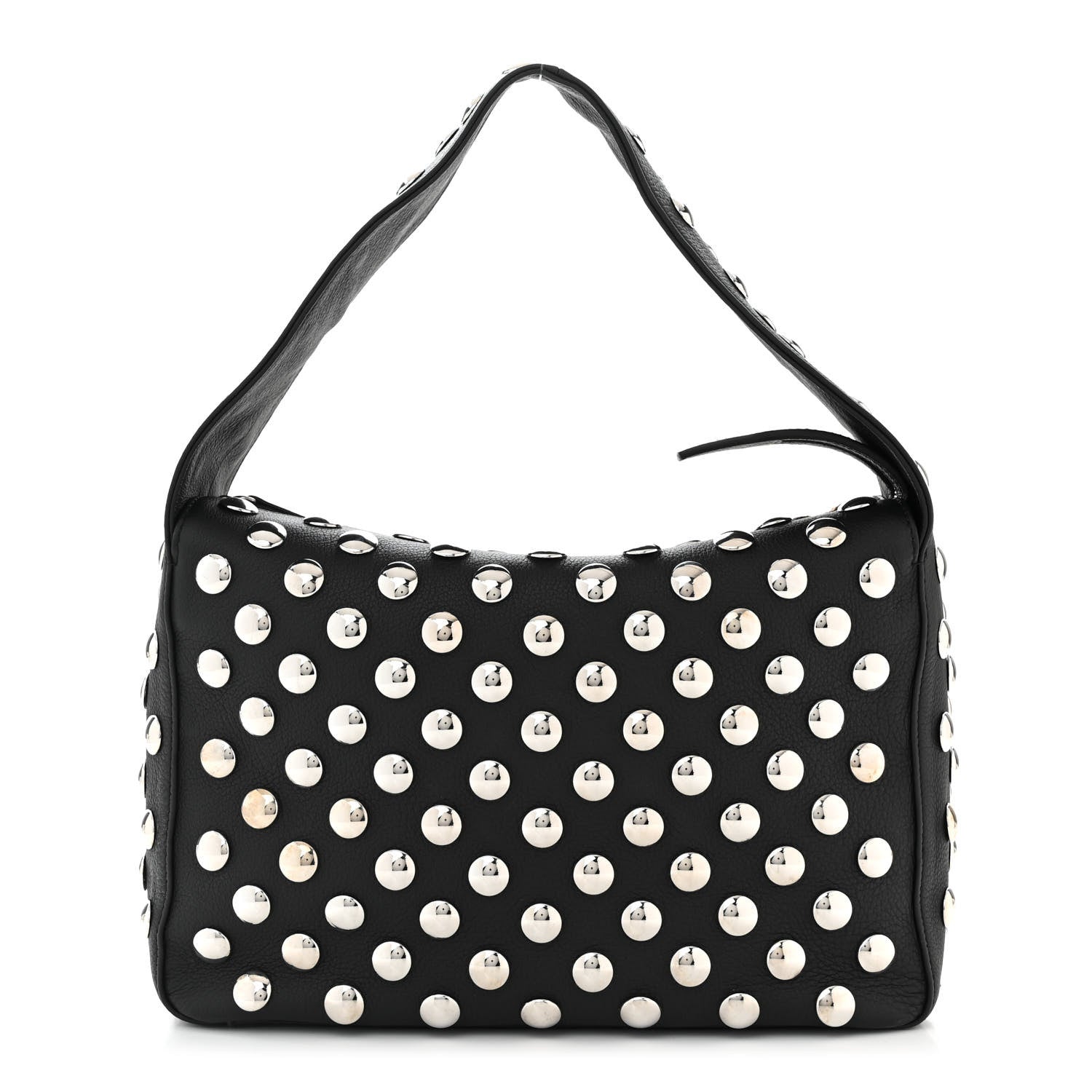 Khaite Pebbled Sport Calfskin Studded Elena Black 1 of 10