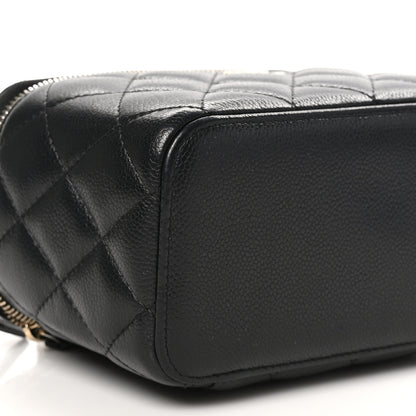 Chanel Caviar Quilted Small Tiny CC Vanity Case With Chain Black 10 of 12