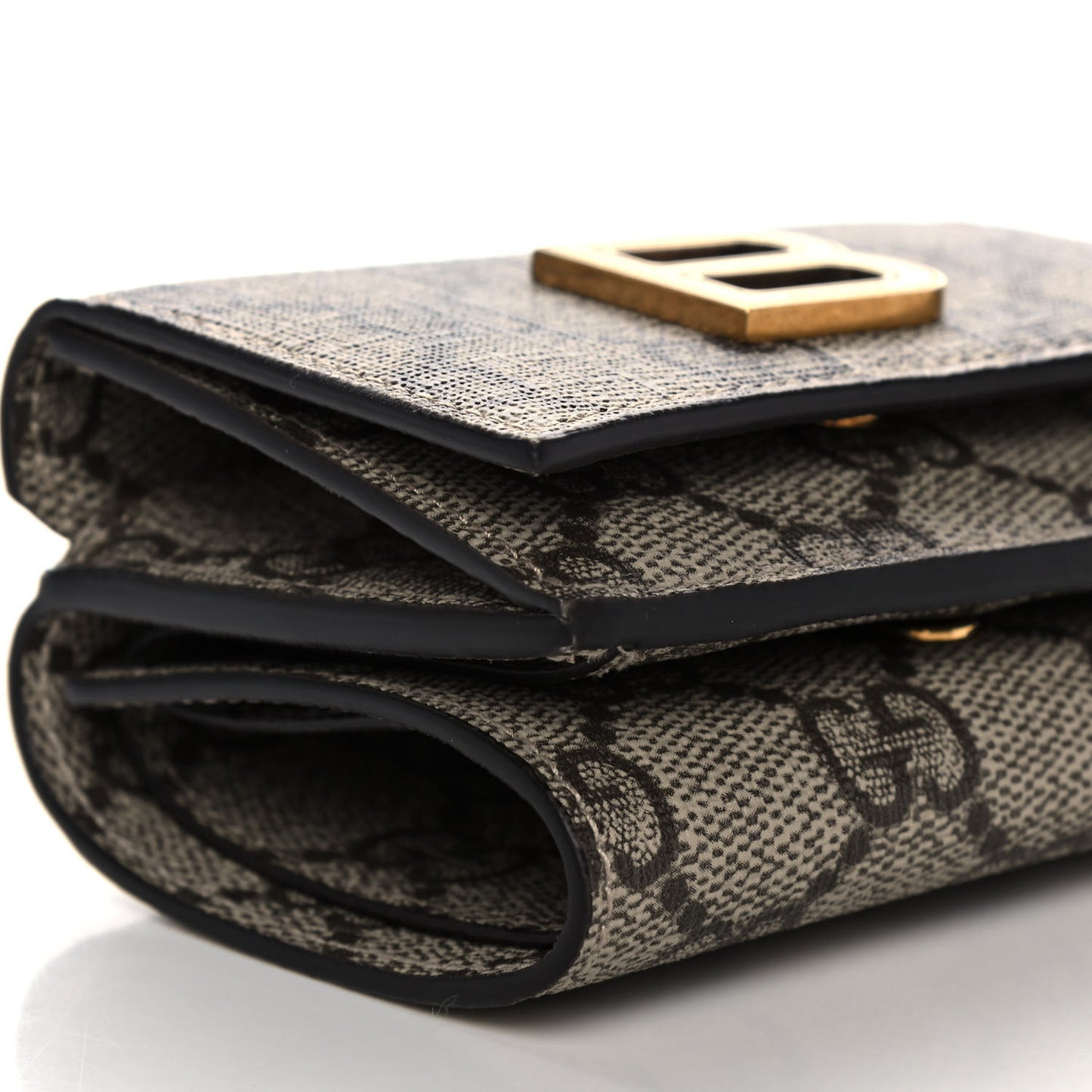 X BALENCIAGA GG Supreme Monogram Card Case Wallet Beige Ebony