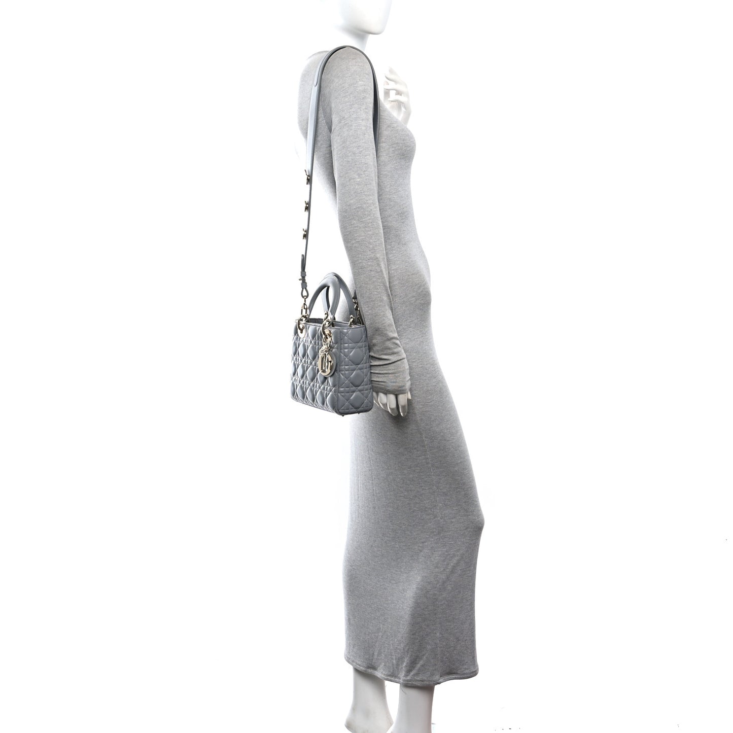 Lambskin Cannage Small My ABCDior Lady Dior Grey