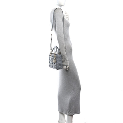 Christian Dior Lambskin Cannage Small My ABCDior Lady Dior Grey 2 of 10