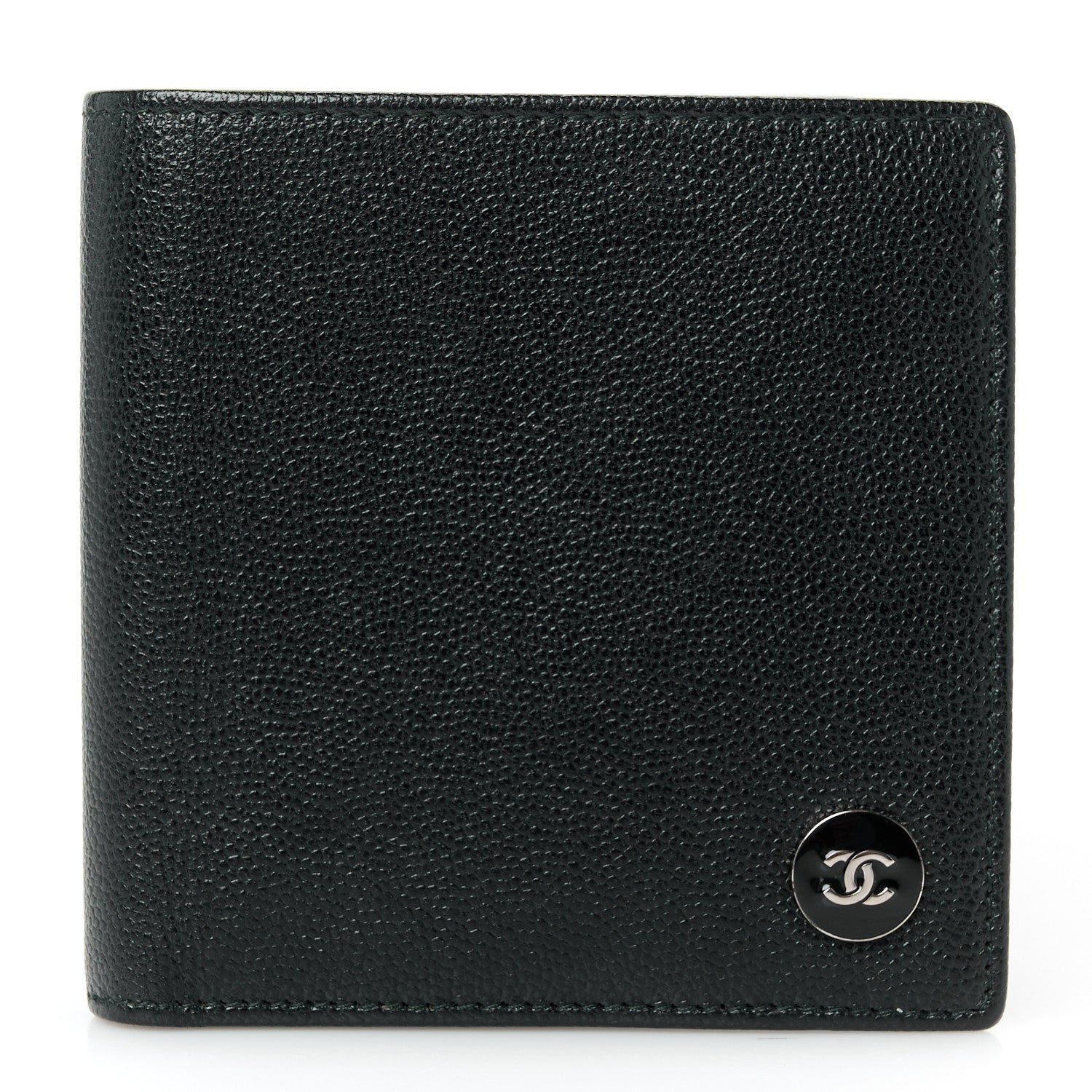Chanel Caviar CC Button Bi-Fold Wallet Black 1 of 11