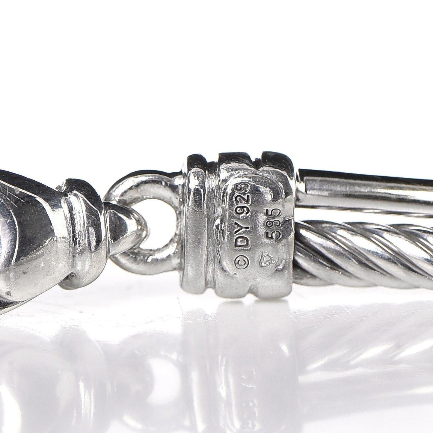 Sterling Silver 14K White Gold Diamond 3mm Crossover Bracelet