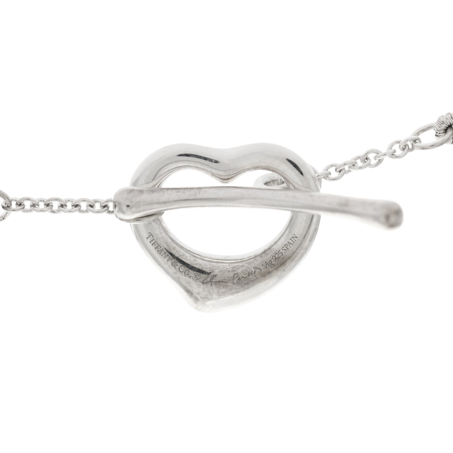 Sterling Silver Pearl Elsa Peretti Open Heart Necklace