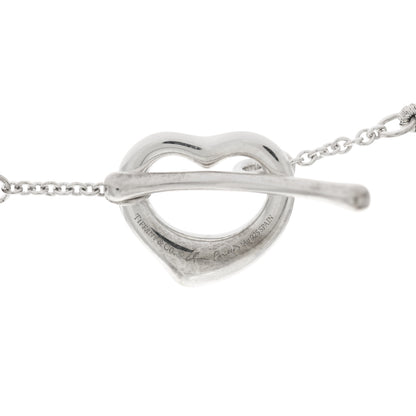 Tiffany Sterling Silver Pearl Elsa Peretti Open Heart Necklace 4 of 4