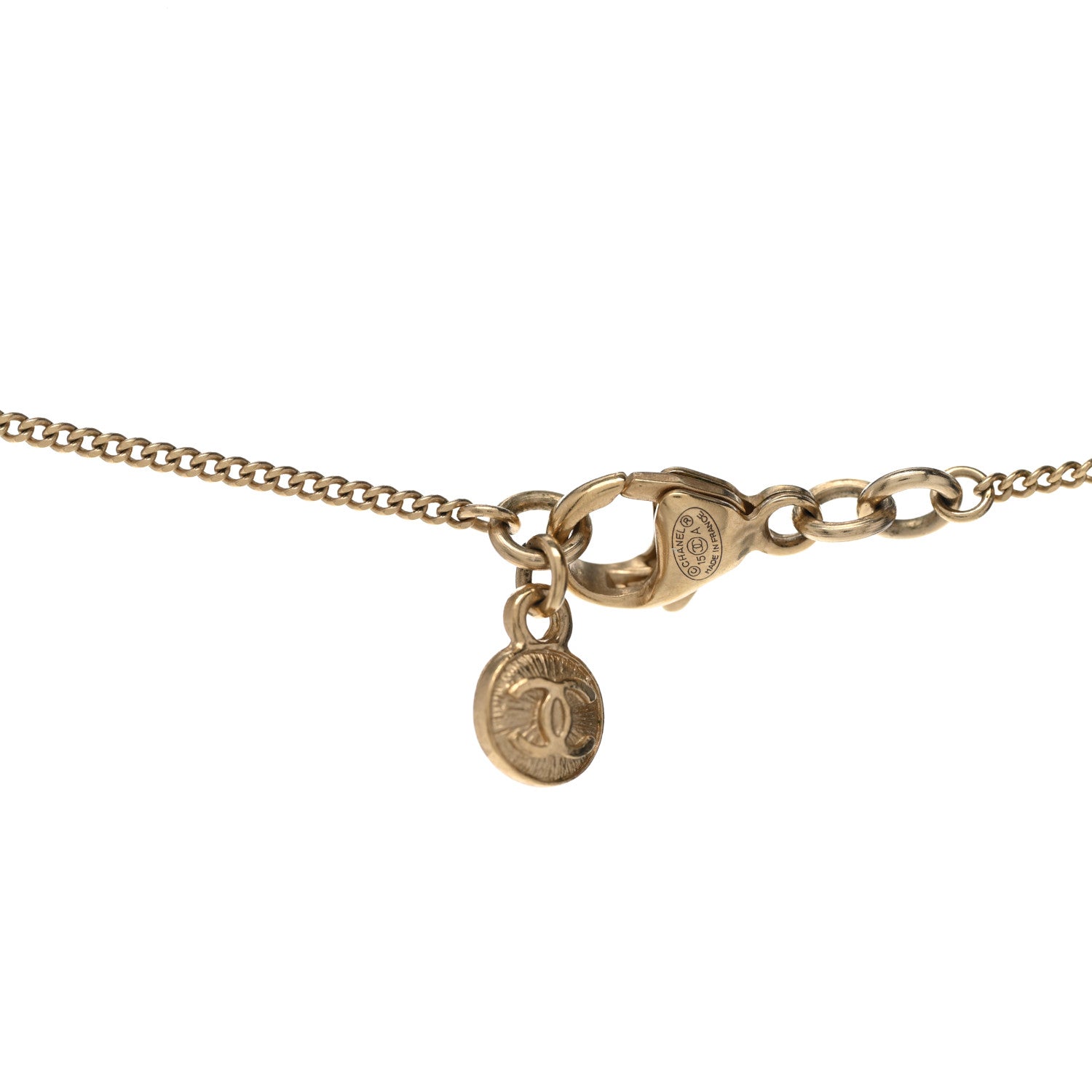 Chanel Crystal Pearl CC Star Necklace Gold 5 of 5