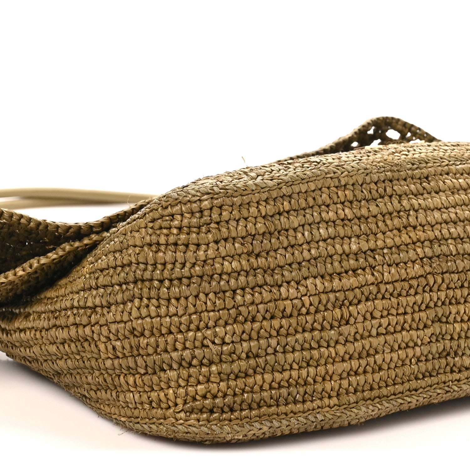 Loewe Raffia Calfskin Donut Chain Medium Ola Shoulder Bag Dark Khaki 7 of 8
