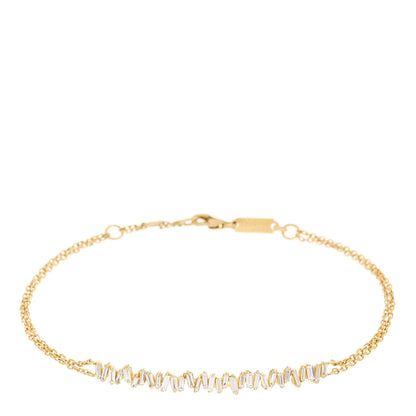 Suzanne Kalan 18K Yellow Gold Diamond Classic Bar Bracelet 1 of 4