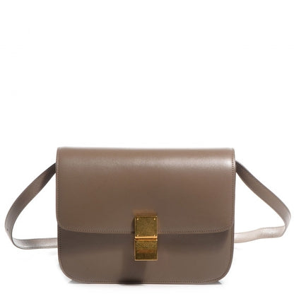 Celine Smooth Calfskin Medium Classic Box Flap Bag Taupe 1 of 8