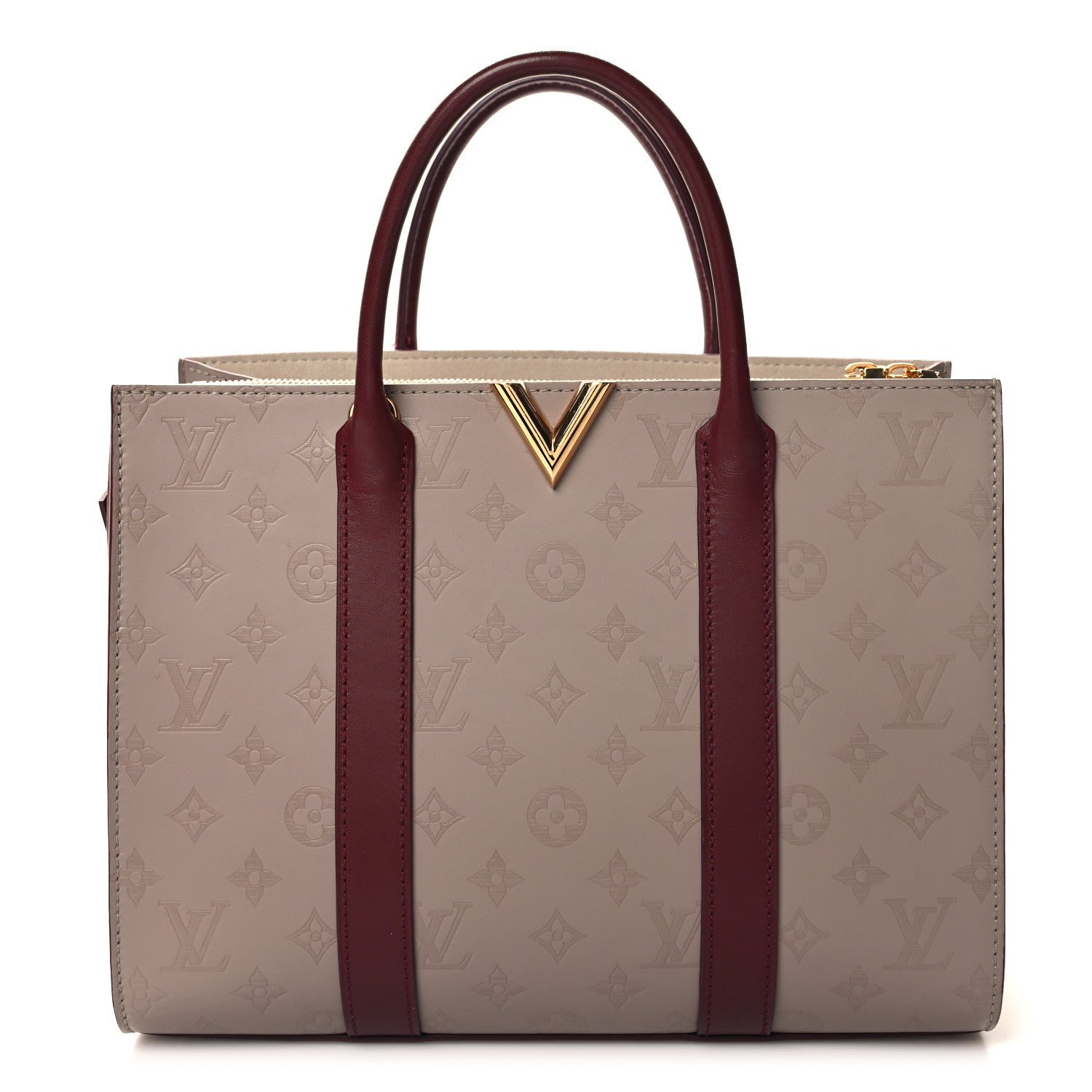 Louis Vuitton Monogram Cuir Plume Very Tote MM Mastic Raisin 1 of 10