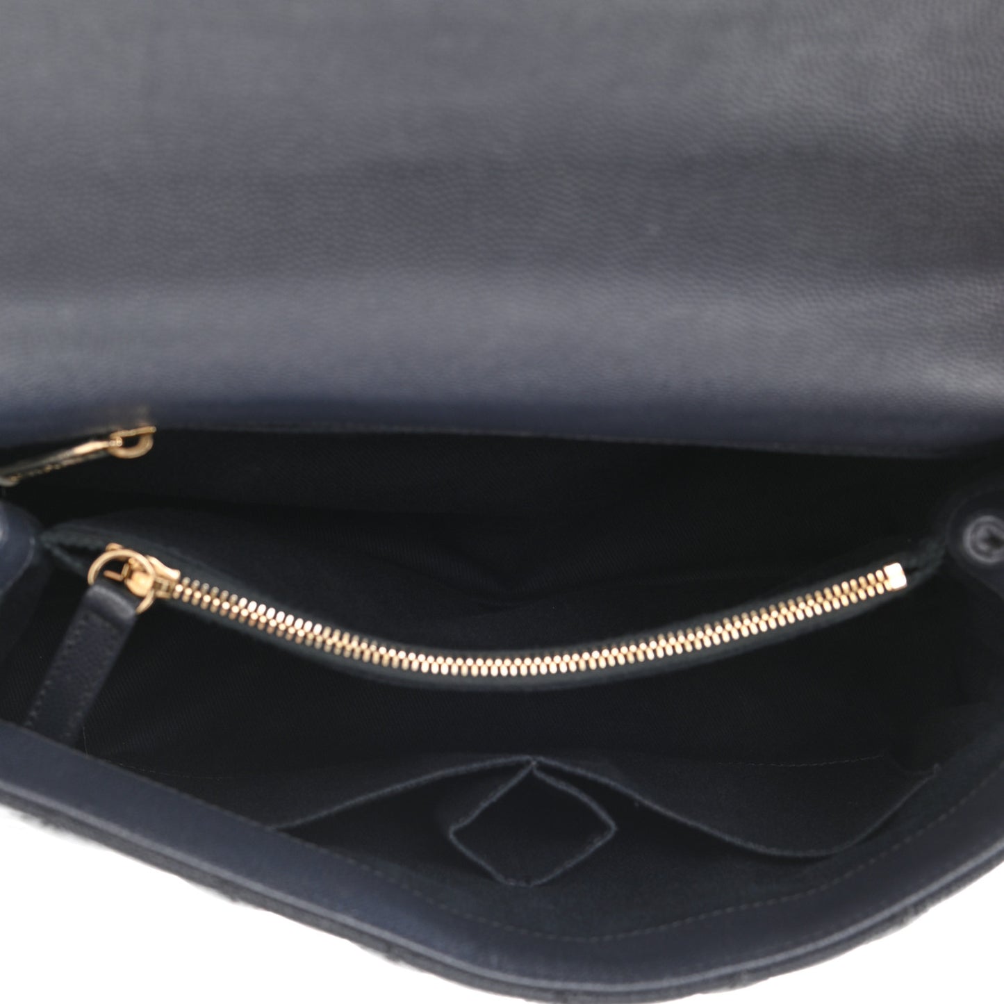 Caviar Quilted Small Coco Handle Flap Navy