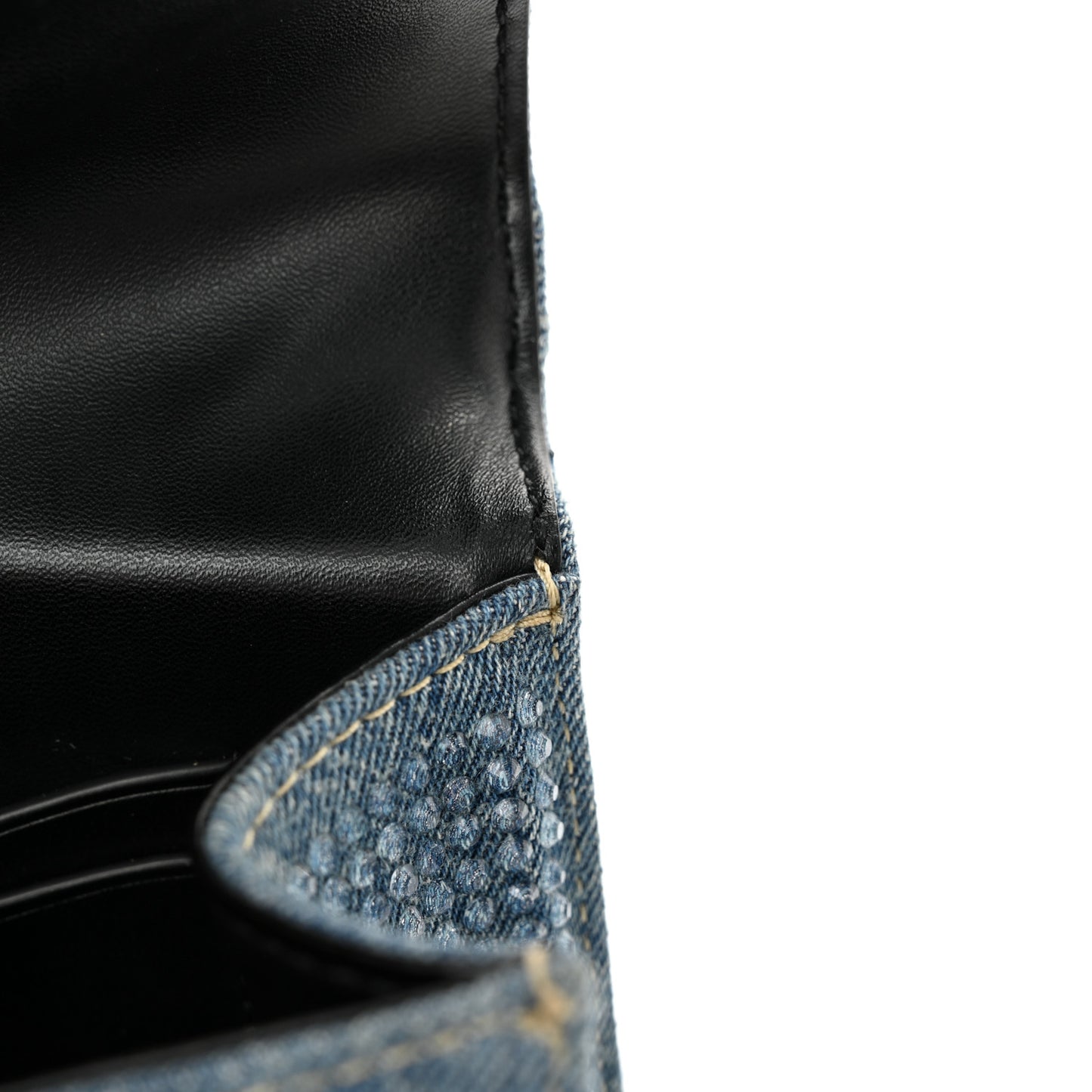 Crystal Denim Mini Saint Marc Top Handle Blue