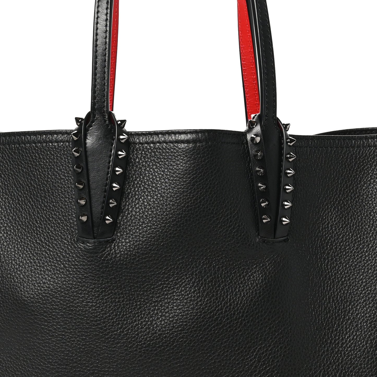 Calfskin Empire Spikes Small East West Cabata Tote Black