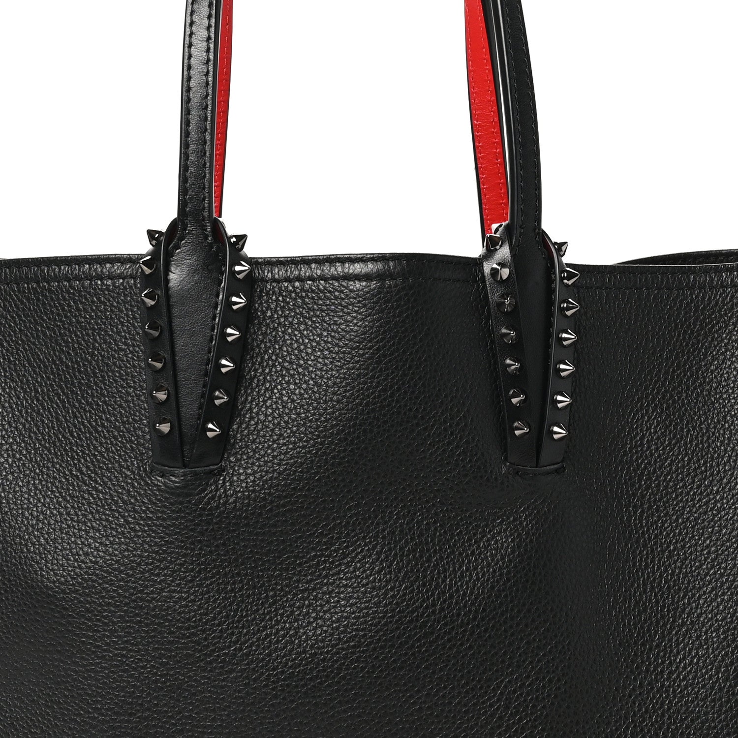 Christian Louboutin Calfskin Empire Spikes Small East West Cabata Tote Black 9 of 11