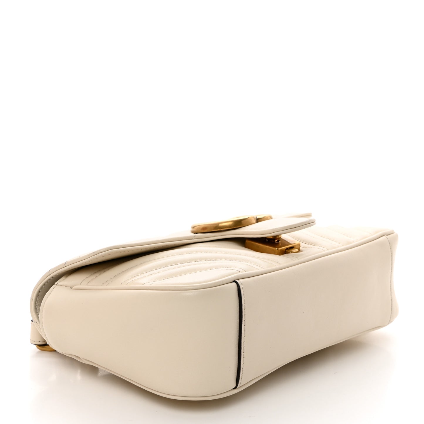 Calfskin Matelasse Mini GG Marmont Shoulder Bag White