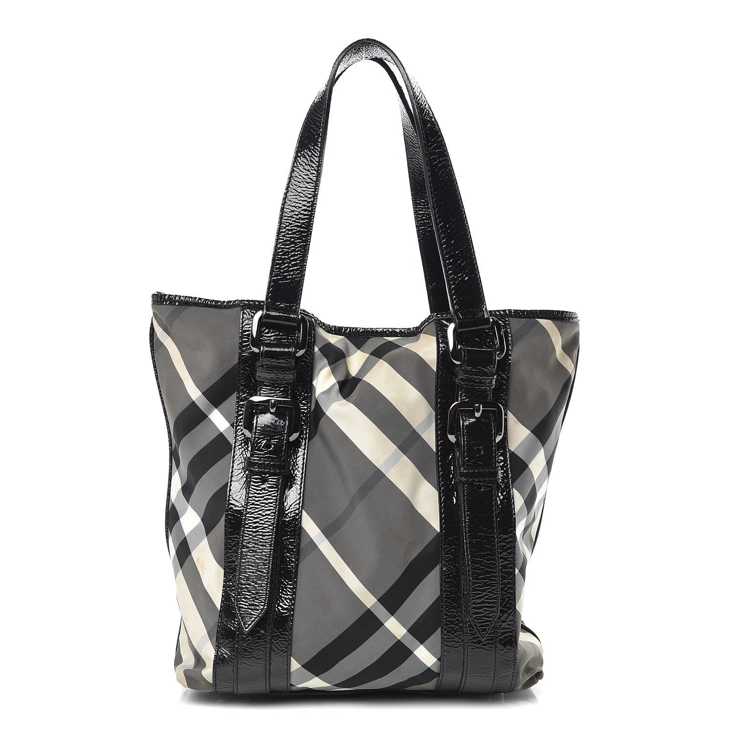 Burberry Nylon Beat Check Victoria Tote Black 1 of 13