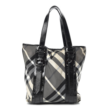 Burberry Nylon Beat Check Victoria Tote Black 1 of 13